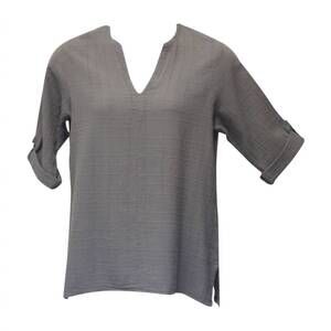 NEW EZZE WEAR women's dotty gauze cotton teah top in taupe